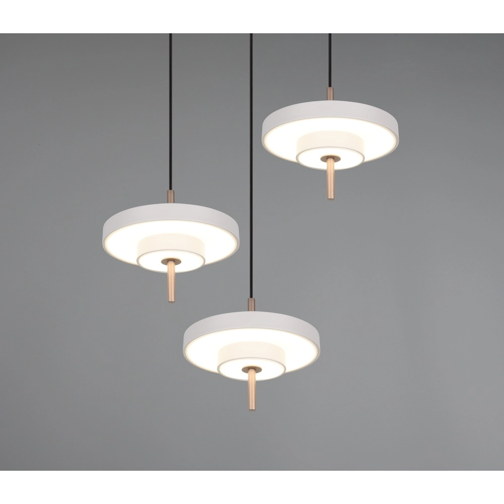 3-flammige Pendelleuchte Keaton Rund weiß Trio 4017807655407
