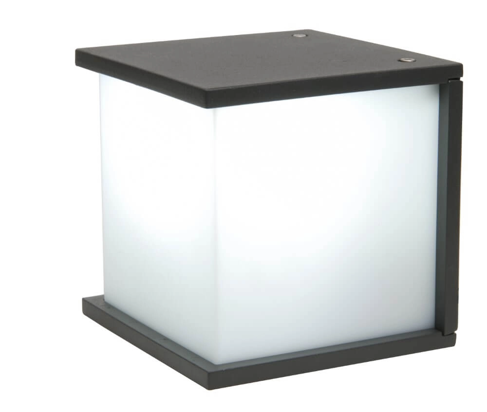 Quadratische Wandleuchte Box Cube Anthrazit Lutec 4250294303080