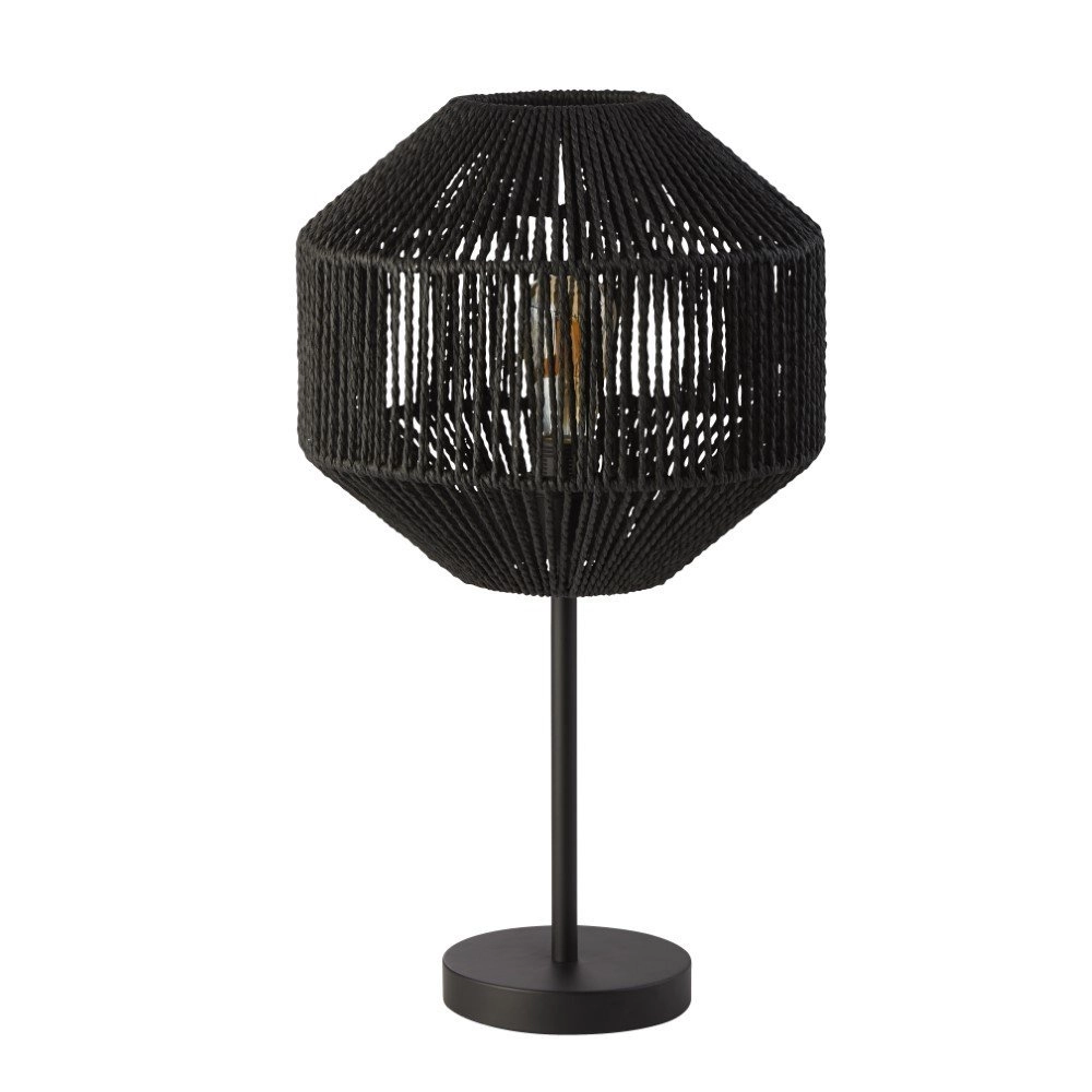 Schwarze Tischlampe Wicker