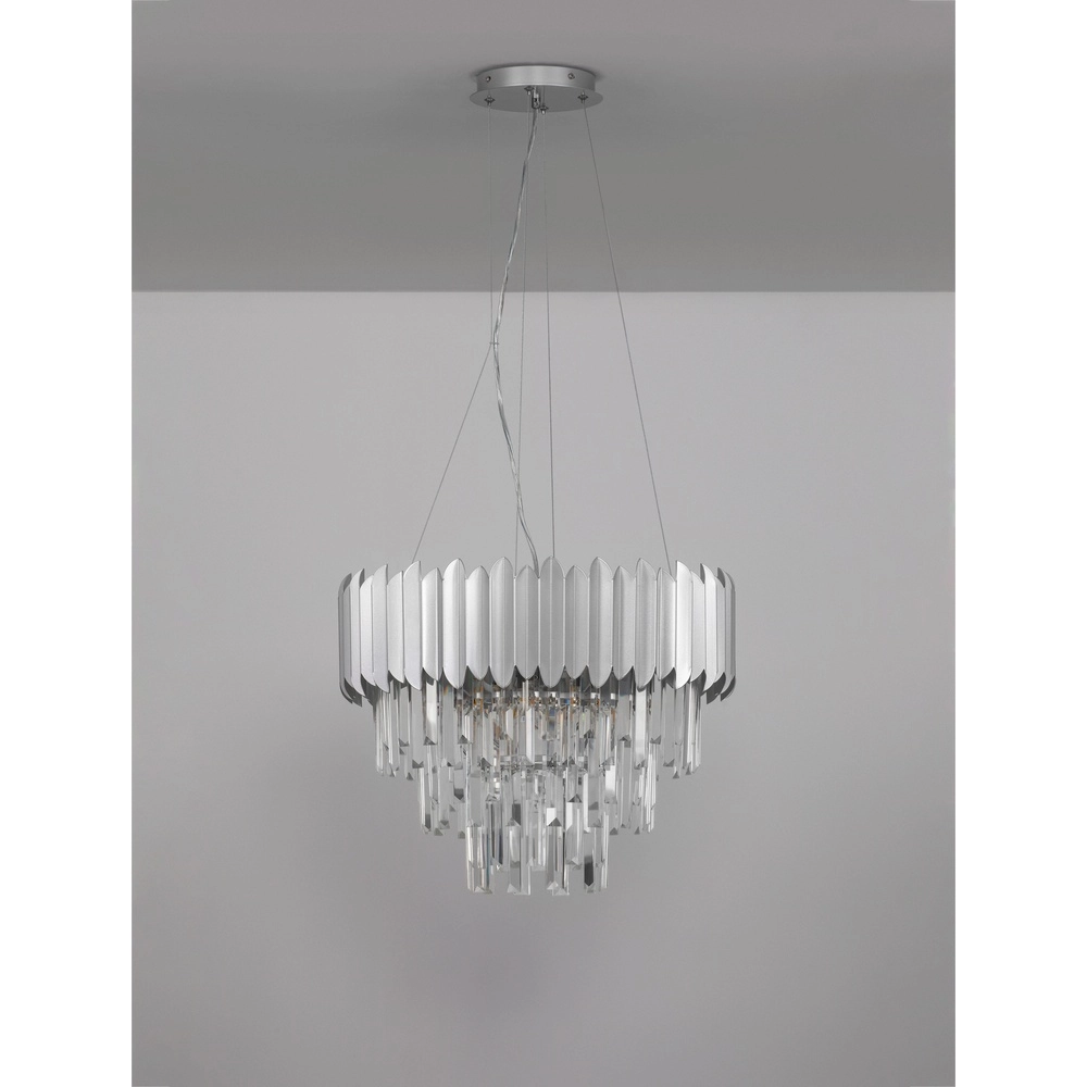 Pendelleuchte Magnolia Chrom und Kristall Ø 50cm Lyora 5212017434951