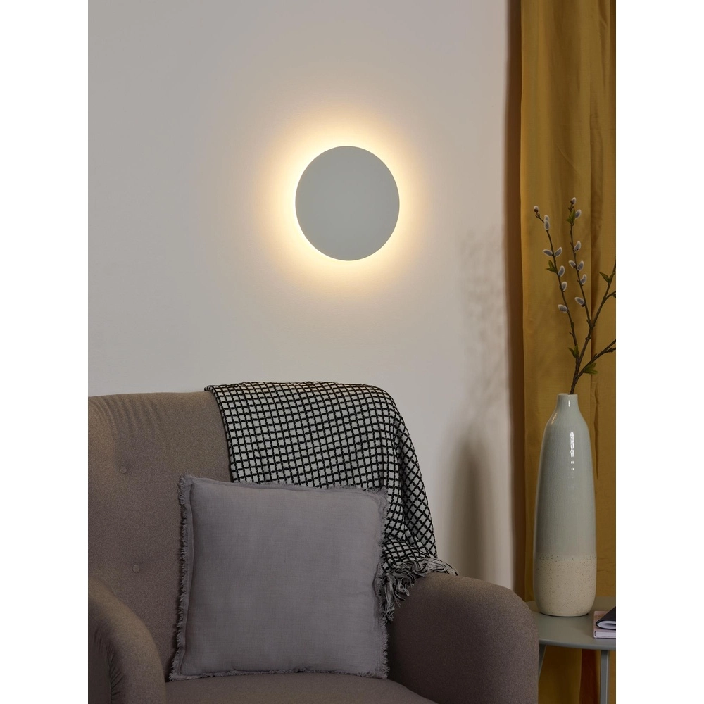 Design-Wandlampe Eklyps Led Ø 25 cm weiß Lucide 5411212460264