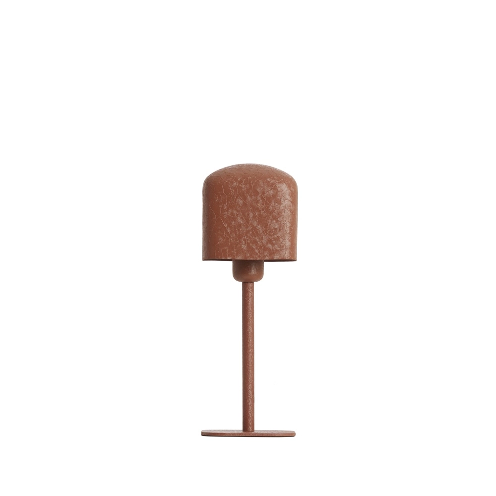 Nachttischlampe Elenie 13x13 cm – matt dunkelorange