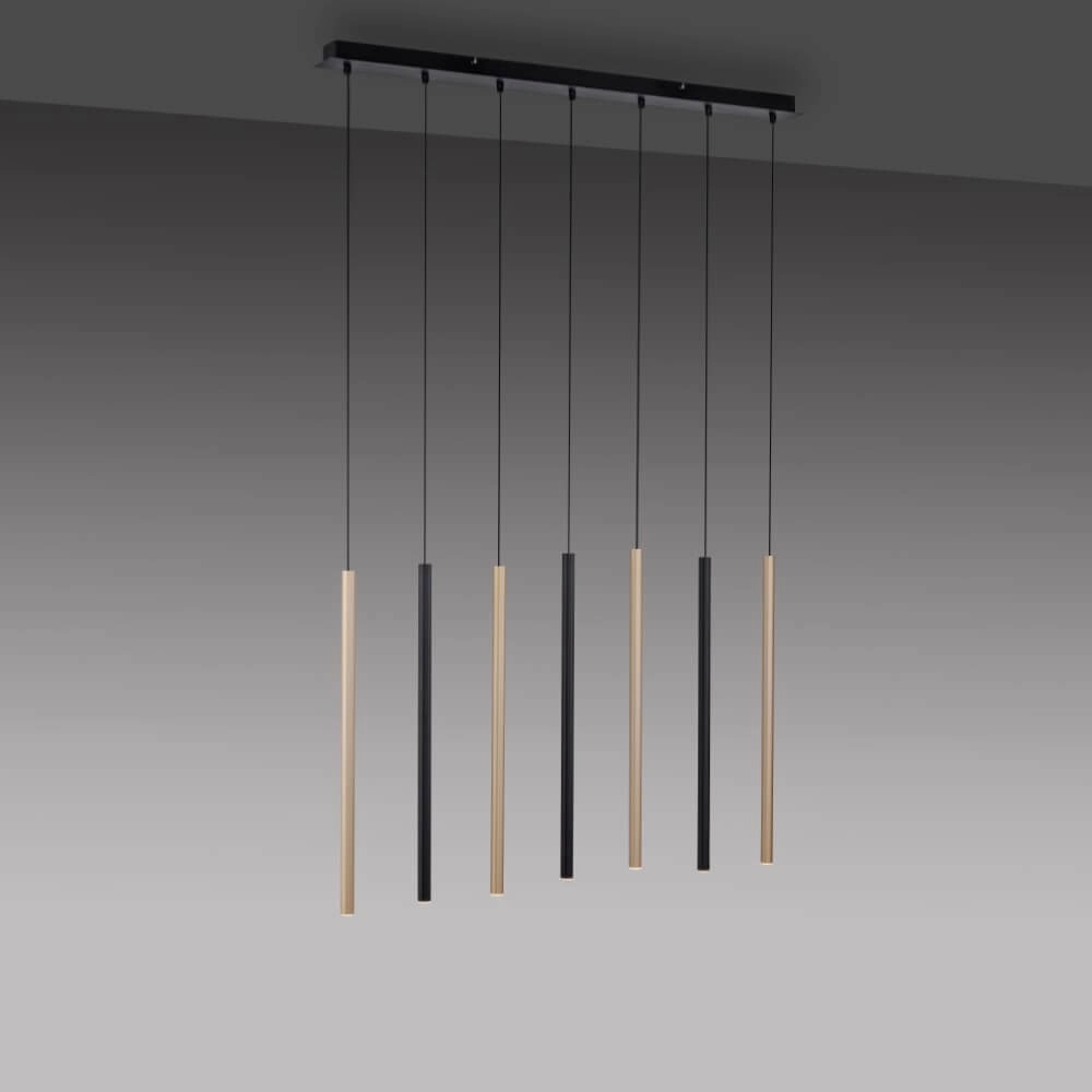 Einzigartige Hängelampe Flute 7-Licht Paul Neuhaus 4012248374771