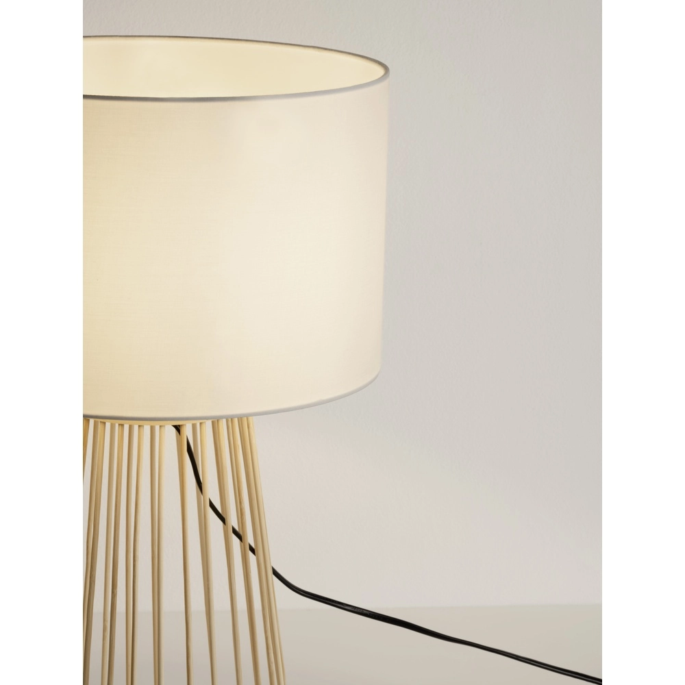 Tischlampe Lois Holz mit weißer Haube Lyora 5212017465573