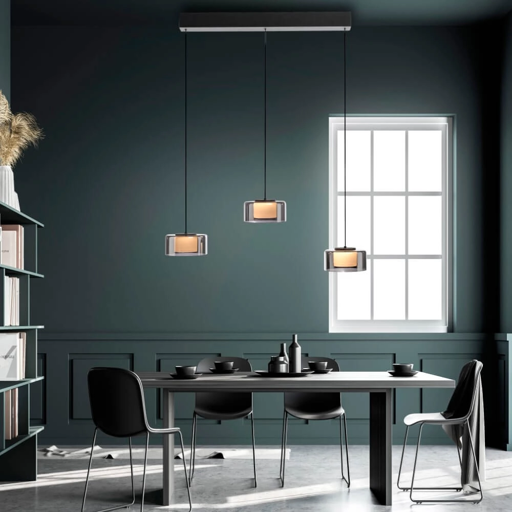 Hängelampe mit 3 Leuchten Rika Schwarz Paul Neuhaus 4012248383070
