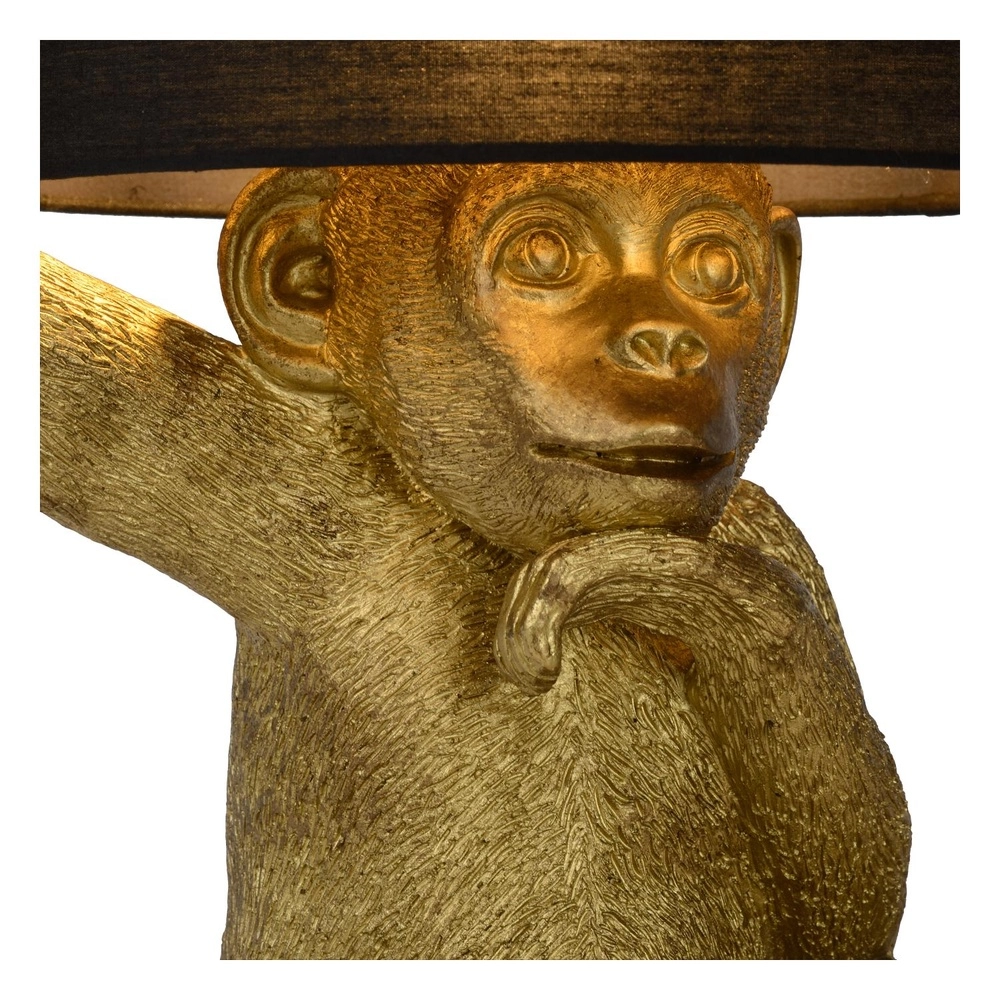Tischlampe Extravaganza Chimp Affe Schwarz mit Gold Lucide 5411212105325
