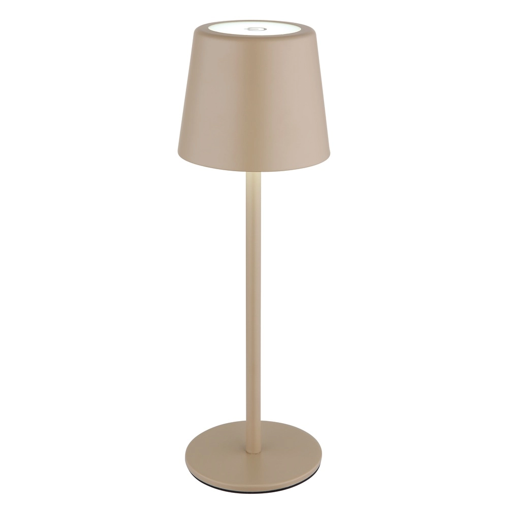 Moderne Tischleuchte Vancouver Sand Braun Wiederaufladbar Globo 9007371525478