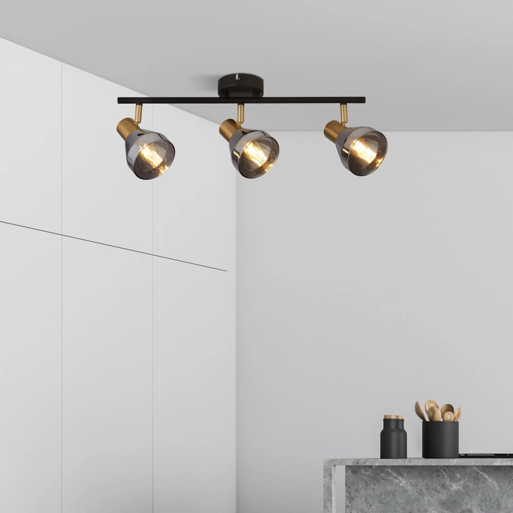 Deckenleuchte Westminster mit Rauchglas 3-flammig Searchlight 5053423227900