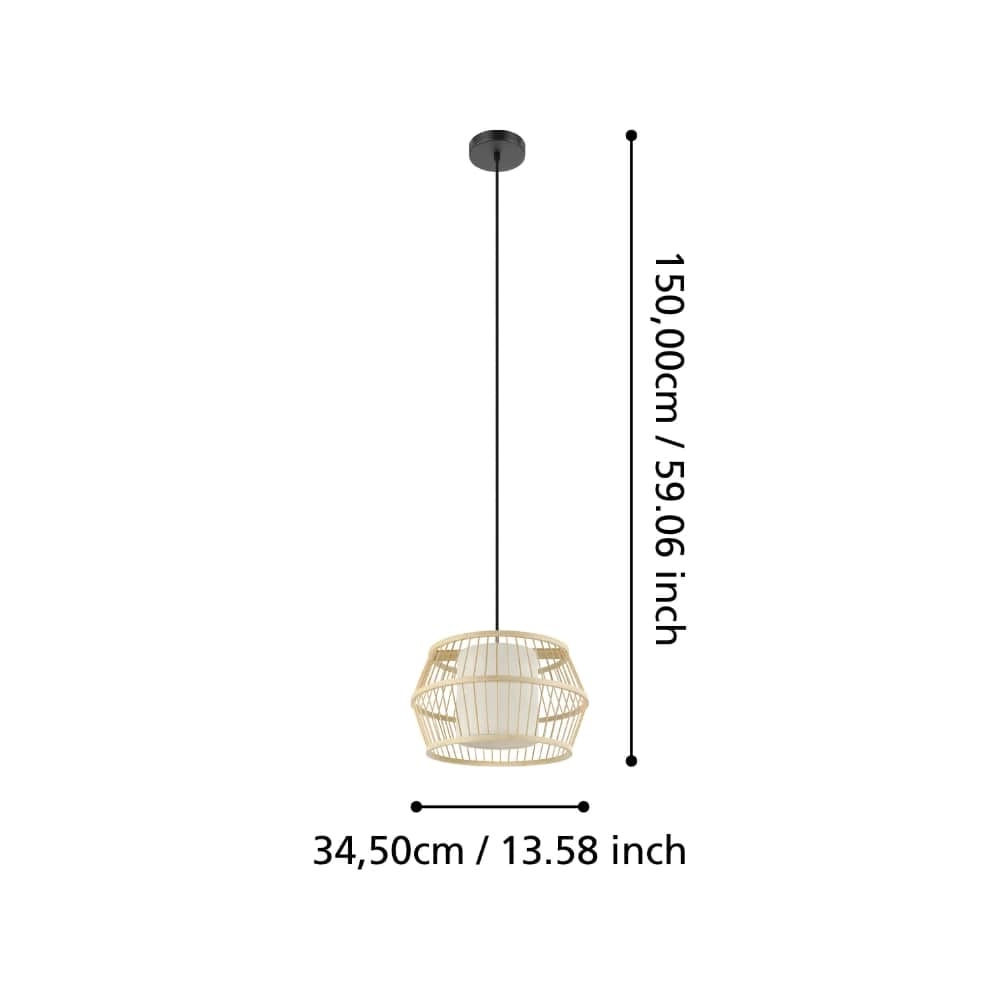 Hängelampe Monterroso Ø 35cm - Rattan Stars of Light 9008606243389