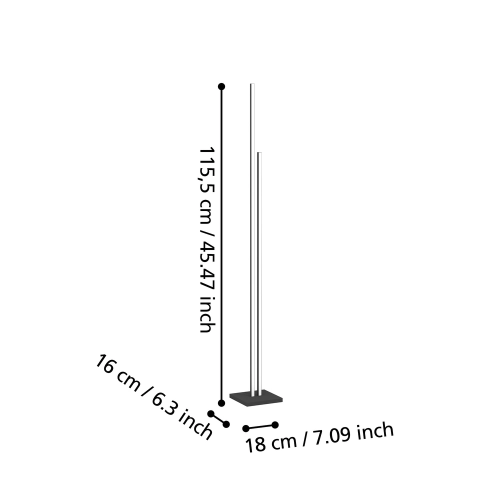 Moderne Stehlampe Cannigiona Schwarz Eglo 9002759312343