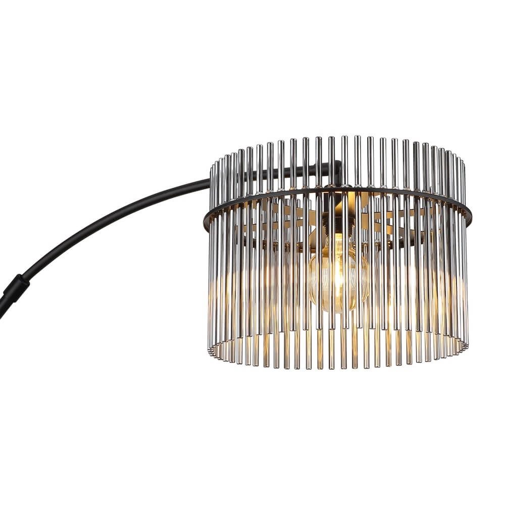 Schwarze Stehleuchte Gorley mit Rauchglas Globo 9007371471942