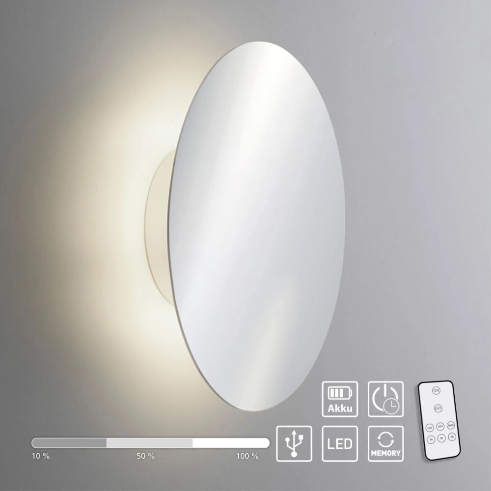 Design-Wandleuchte Akku Puntua Ø 25cm Chrom Paul Neuhaus 4012248375839