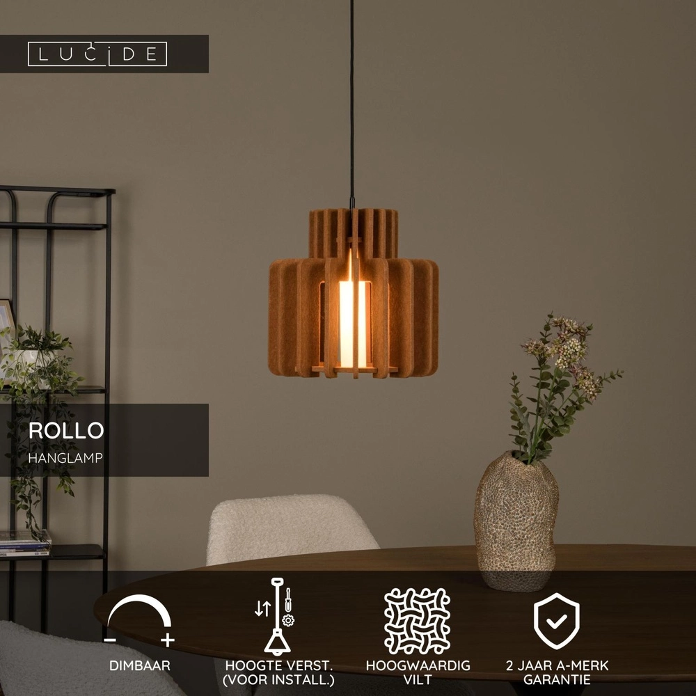Design-Pendellampe Rollo 31 cm Terrakotta Lucide 5411212452832