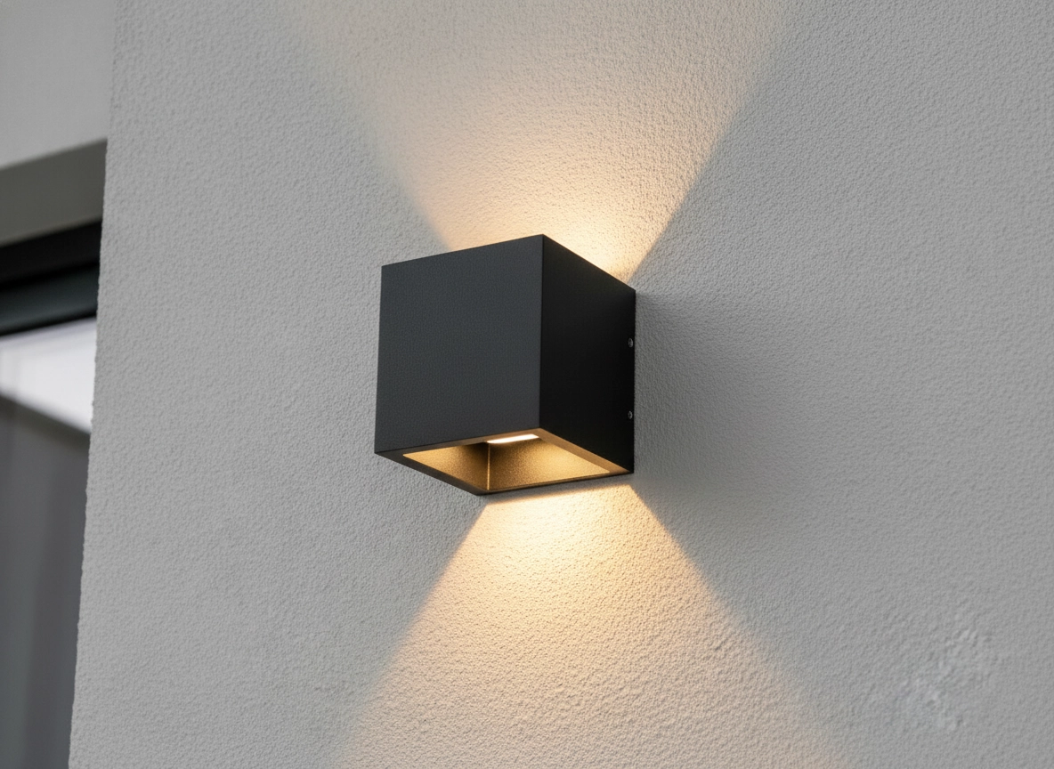 Design-Wandleuchte Cube schwarzes Quadrat