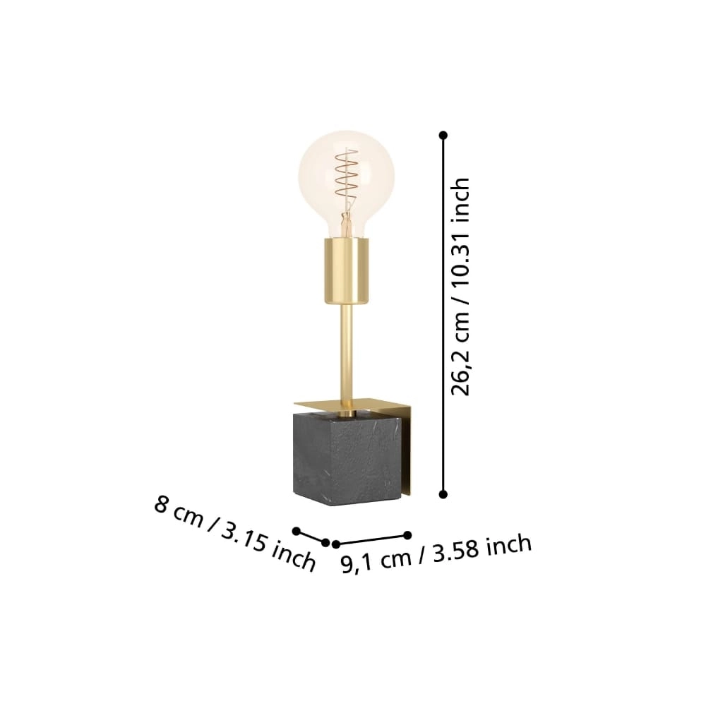 Goldene Tischlampe Carmita mit Marmorsockel Stars of Light 9008606240470