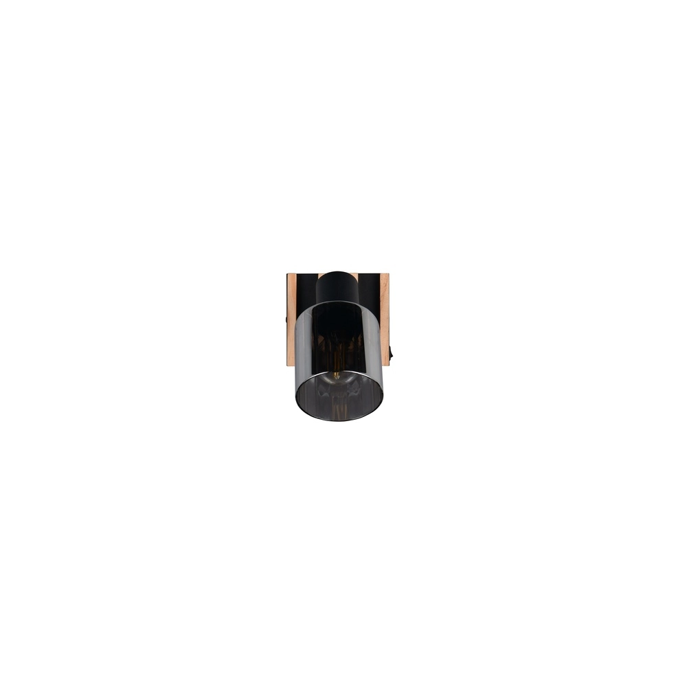 Wandlampe Travia Schwarz mit Holz Trio 4017807682588