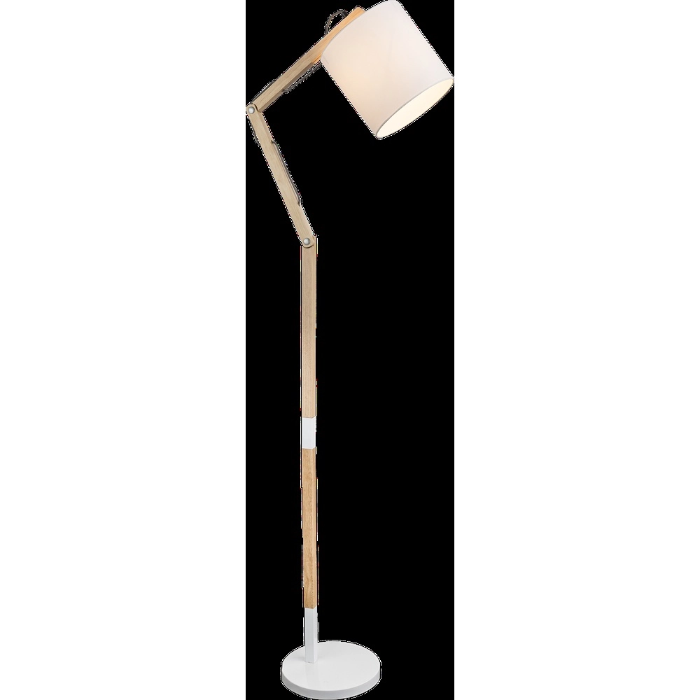 Stehlampe Mattis Weiß mit Holz