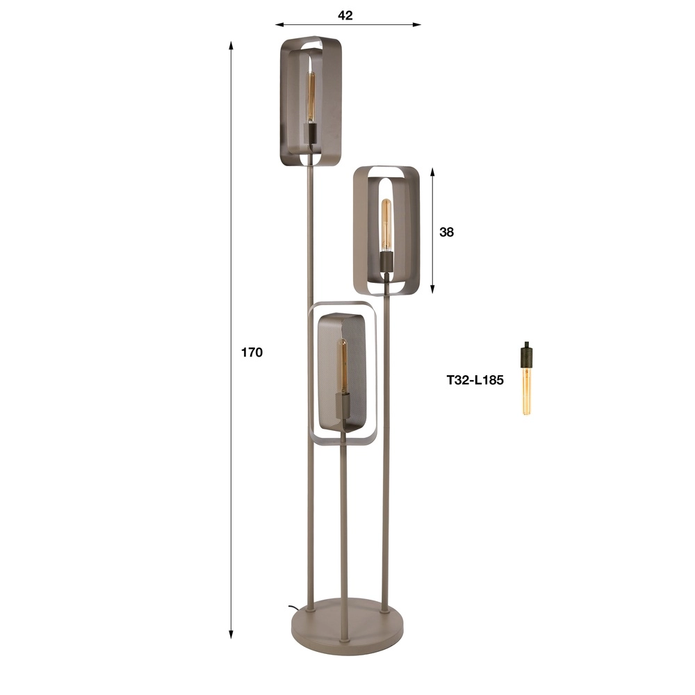 Einzigartige Stehlampe Mesh Sandbraun Lyora 8716803515130