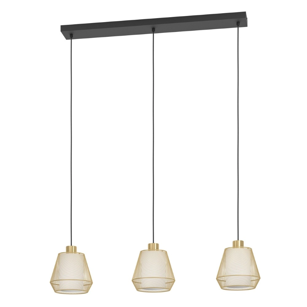 Goldene Pendellampe Ciudadela Esstisch – 3-Licht