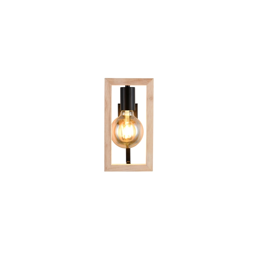 Design-Wandlampe Bano Schwarz mit Holz Trio 4017807670899