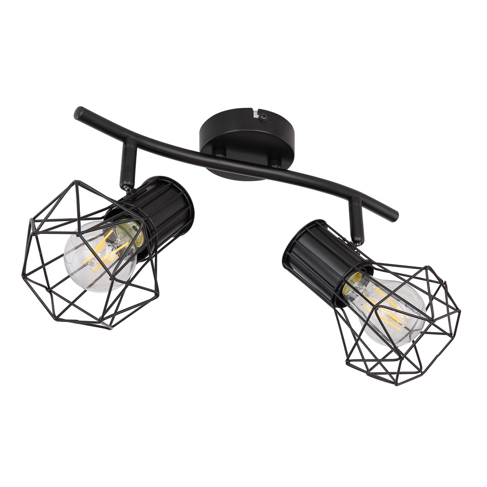 Deckenlampe Priska 2-Licht Schwarz Globo 9007371400171
