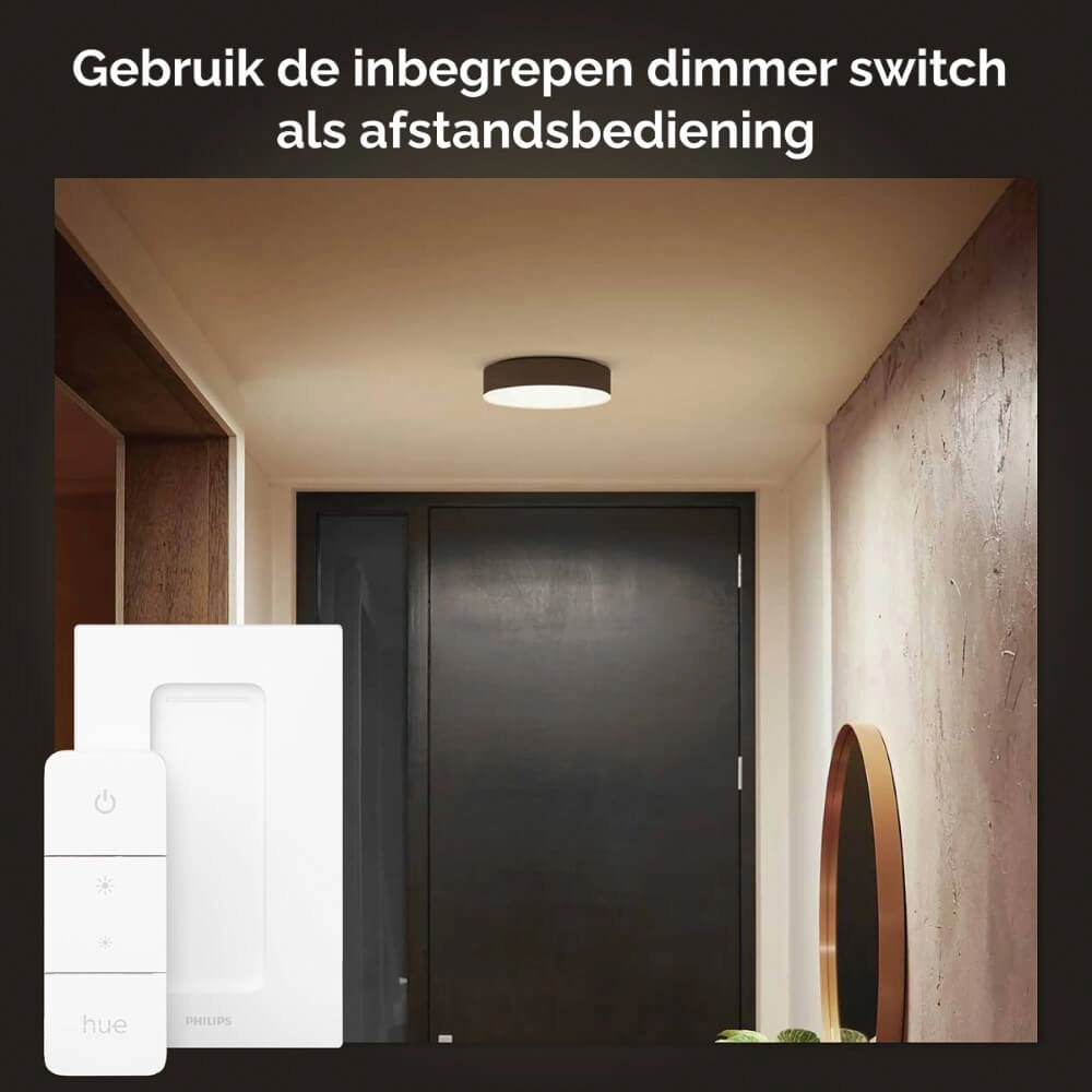 Deckenleuchte Hue Enrave S - White Ambiance Ø 26,1cm schwarz Philips 8718696176429