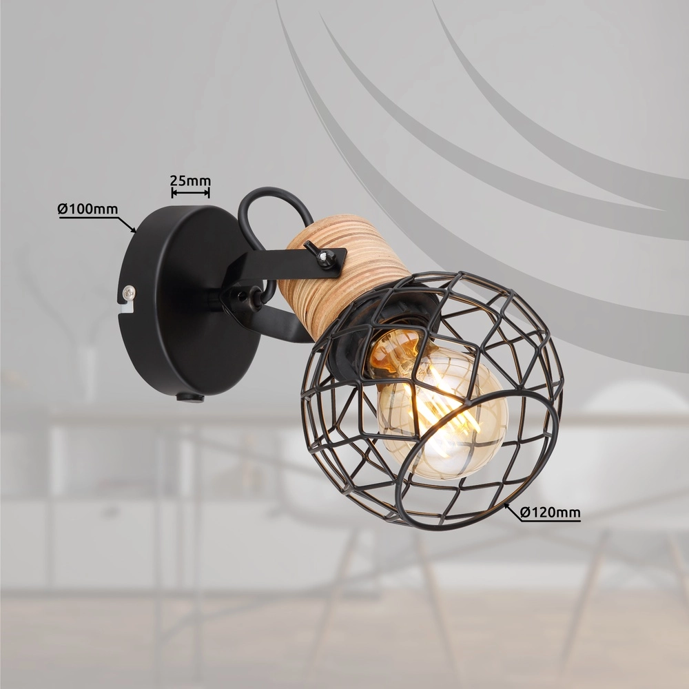 Wandlampe Lacky Schwarz Globo 9007371429356