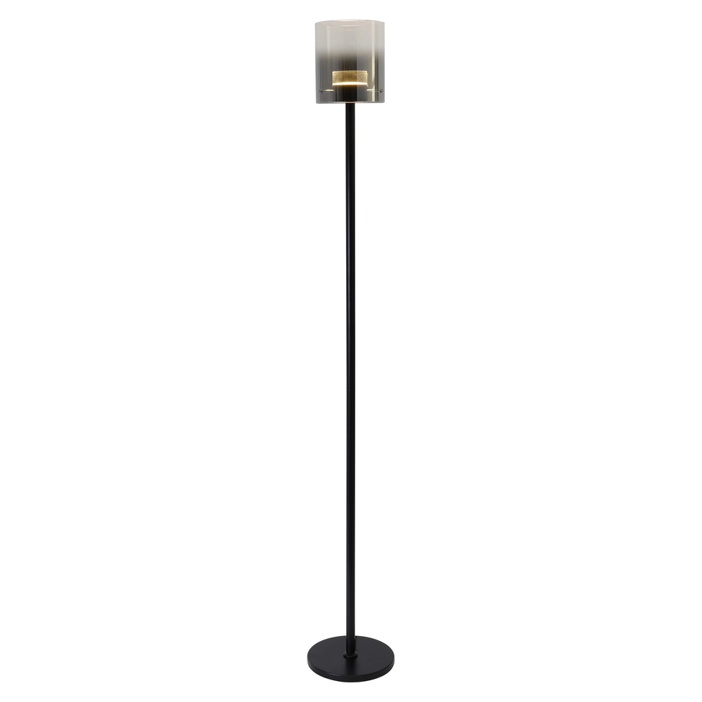 Stehlampe Salerno schwarz mit Rauchglas