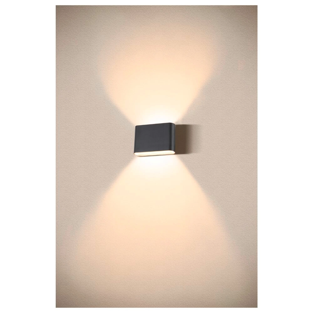 LED-Wandstrahler Oval 14 Oben und unten – schwarz SLV 4024163273466