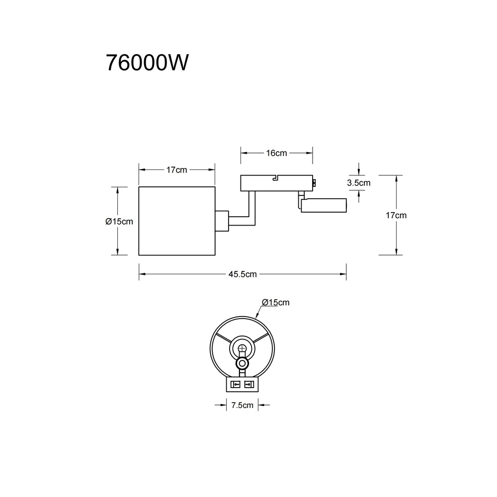 Nachttischlampe Zamora Schwarz mit weißer Motorhaube Globo 9007371569892