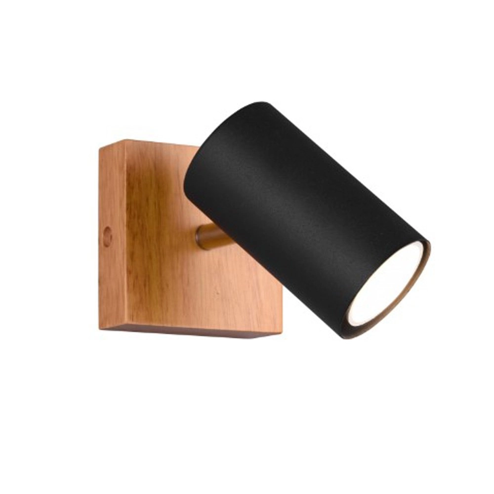 Wandspot Marley schwarz mit holz