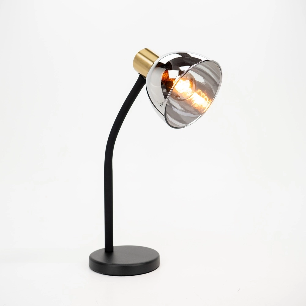 Elegante Schreibtischlampe Macere Gold mit Rauchglas Eglo 9008606304332