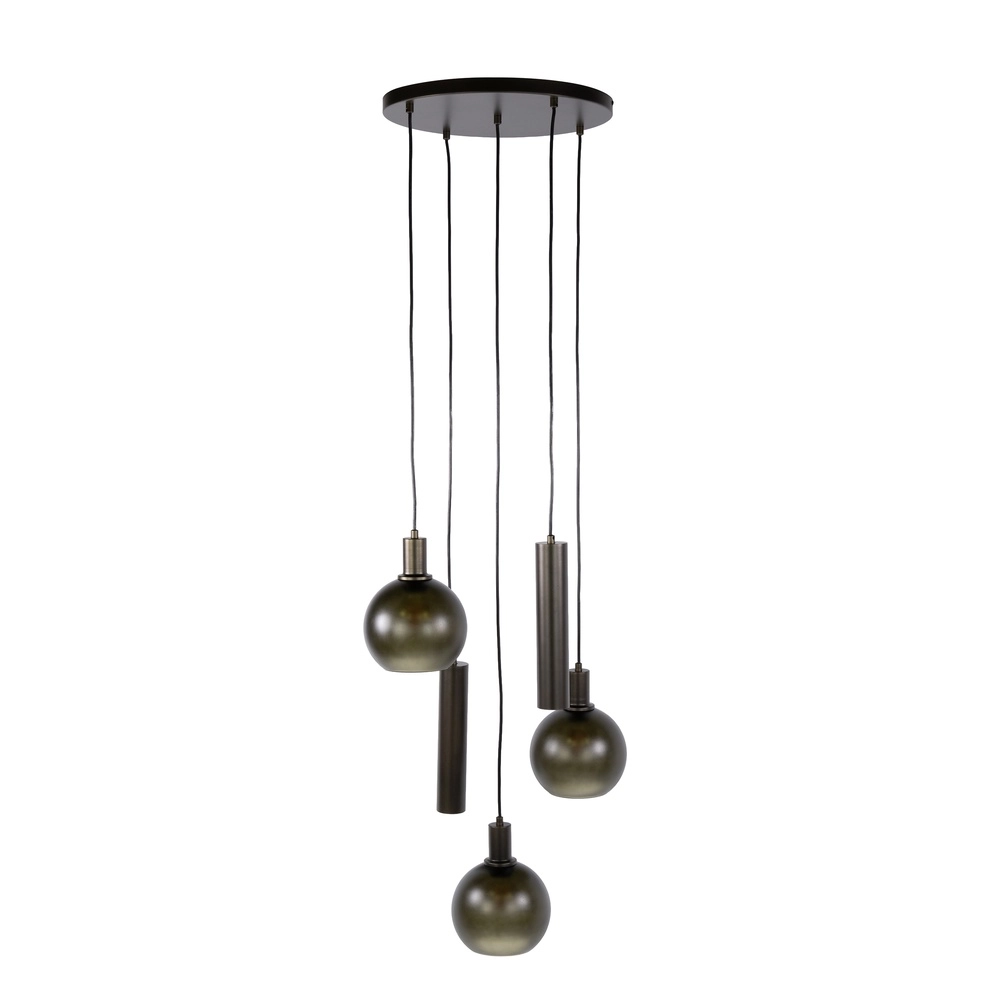 Design-Pendellampe Sfera 5-helles Sienabraun mit mattiertem Glas Lyora 8716803515178