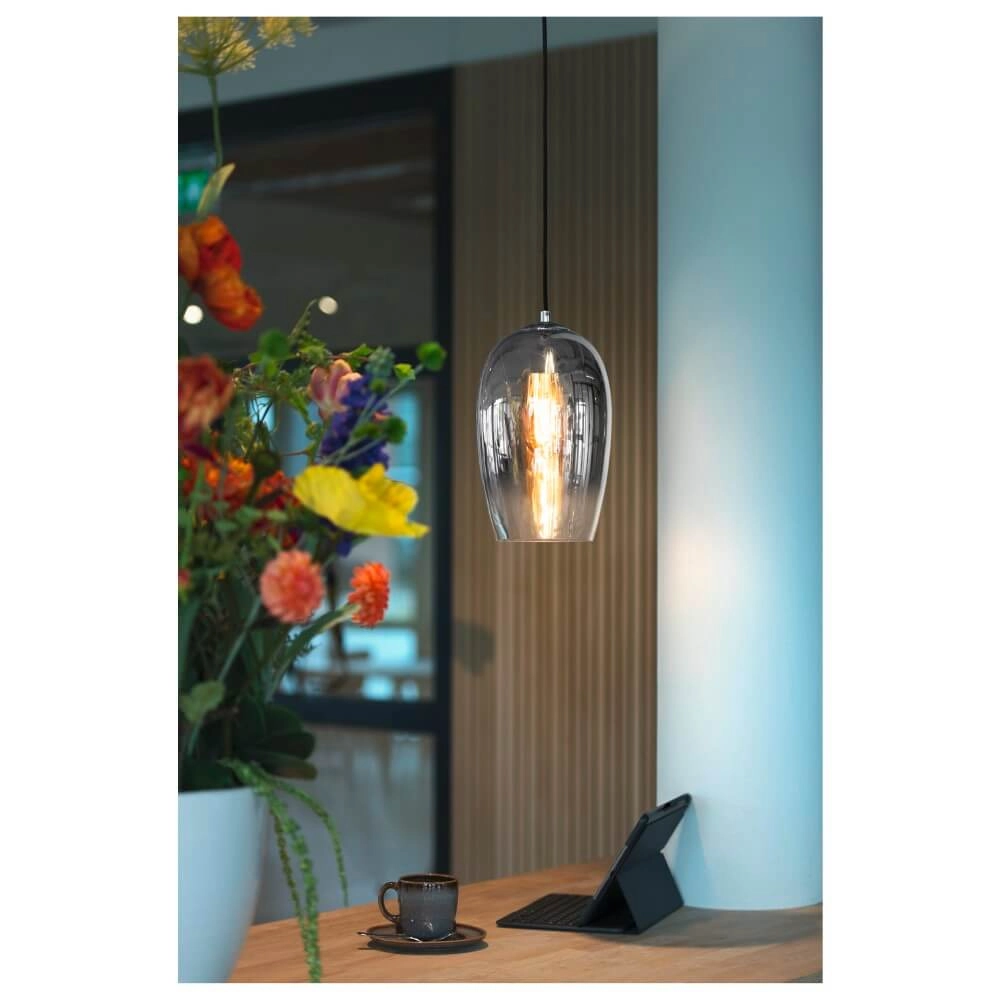 Hängelampe aus Glas Pantilo Rauchglas - Ø 18cm SLV 4024163266420