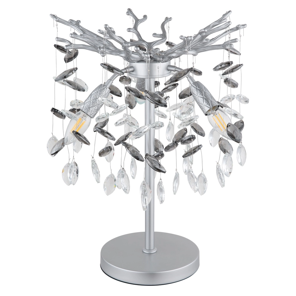 Tischlampe Queena silbergrau Ø 36cm Globo 9007371525683
