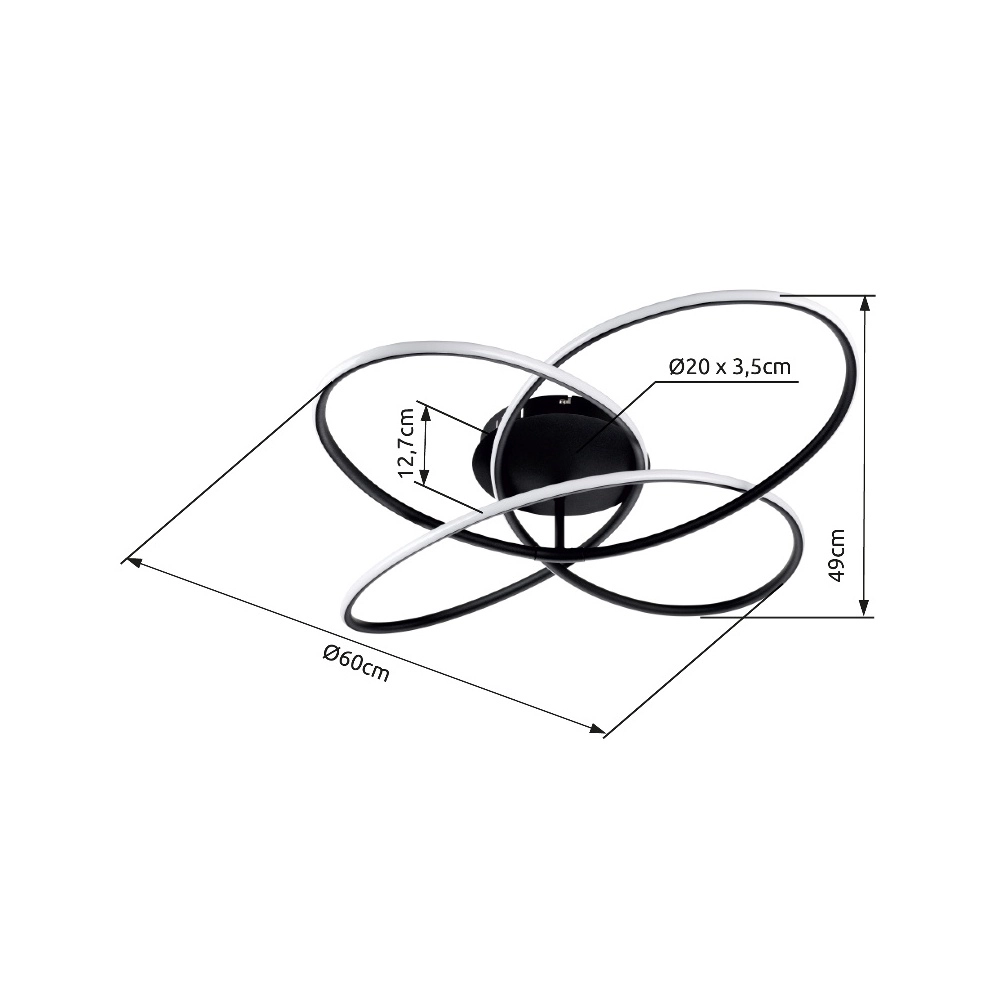 Design-Deckenlampe Panda schwarz Ø 60cm Globo 9007371400430