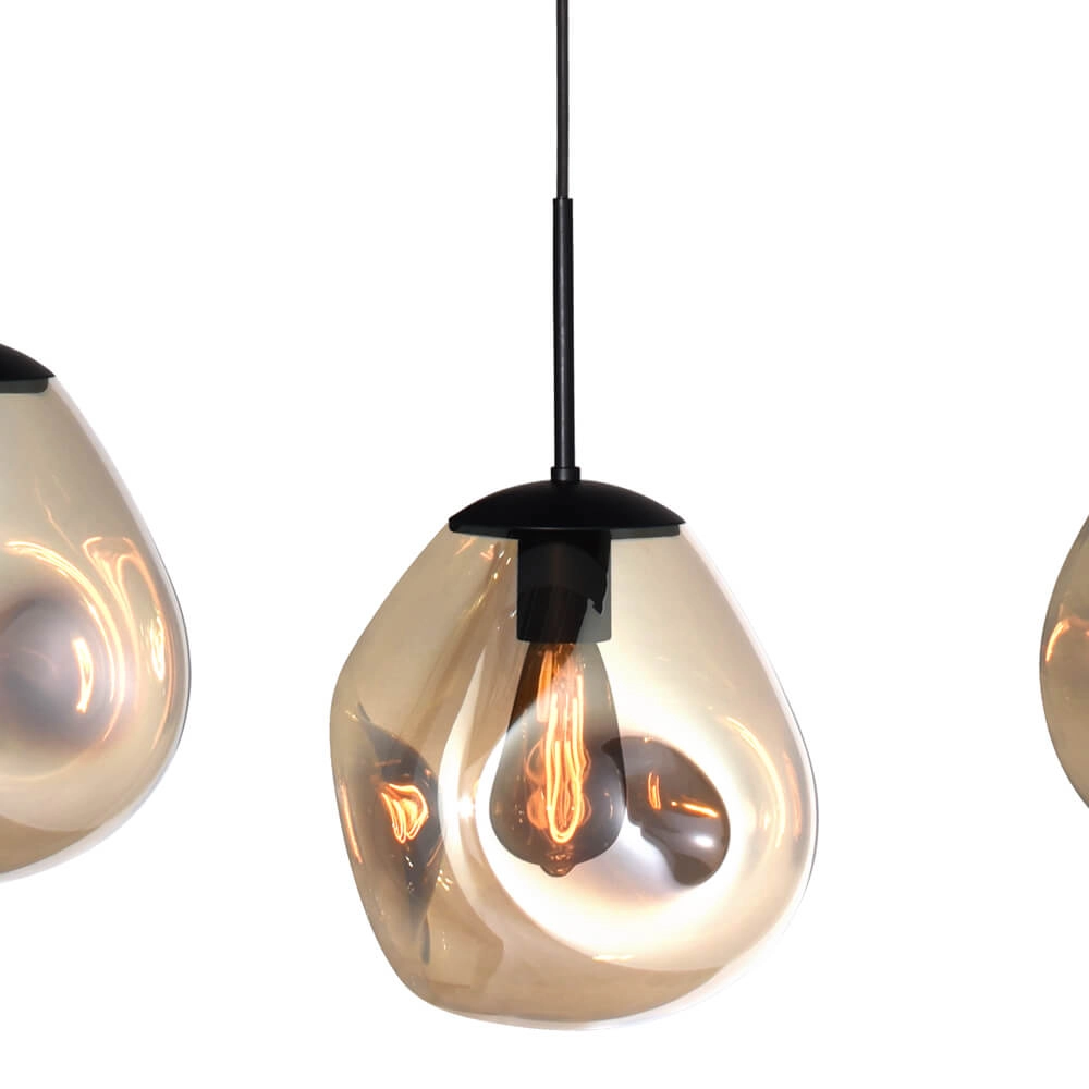 Hängelampe Lava Oval 4x Goldglas Ø 24cm Masterlight 8718121290072