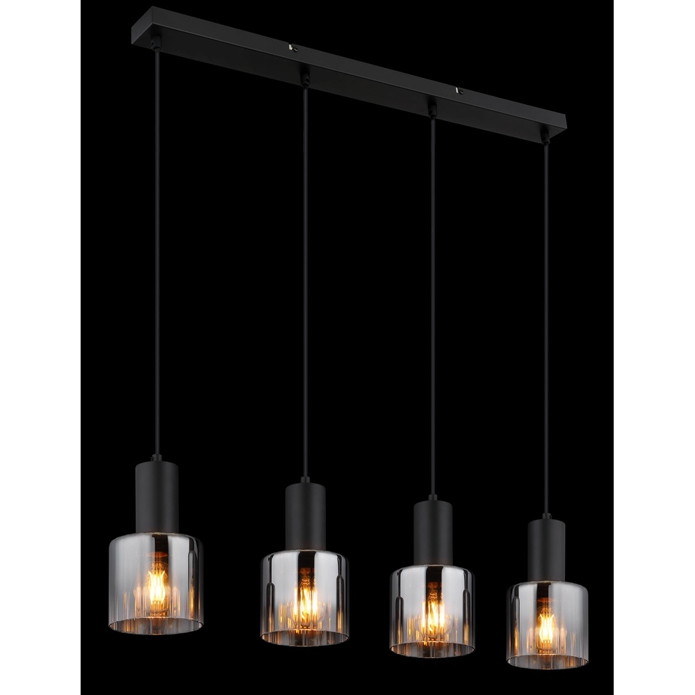 Design-Pendellampe Jack 4-Licht Schwarz Globo 9007371507832