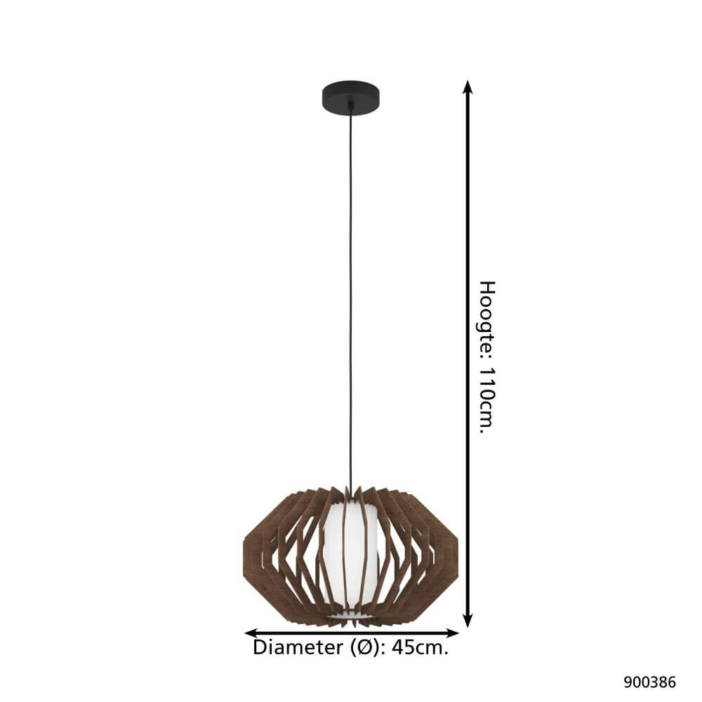 Moderne Hängelampe Rusticaria aus Holz gemacht Eglo 9008606240043