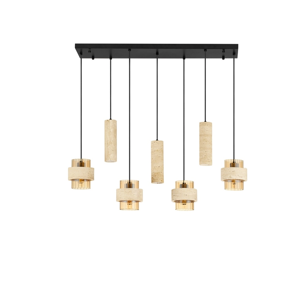 7-Licht Pendellampe Melony Moderner Sandbraun Lyora 5212063501263