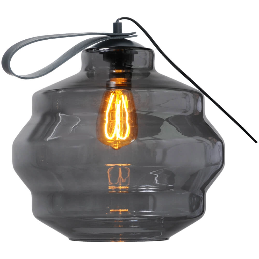 Tischlampe Porto Mit Kugel Rauchglas Ø 30cm tragen