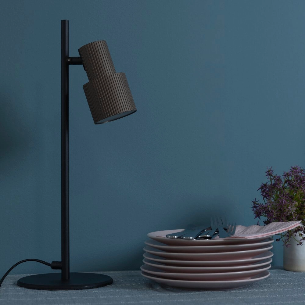 Designer-Tischlampe Cadiz Schwarz mit Bronze Brilliant 4004353446917