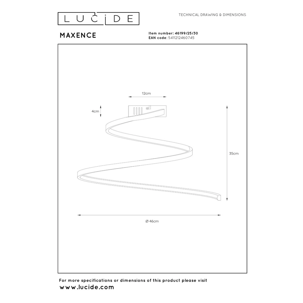 Moderne Deckenlampe Maxence Schwarz Lucide 5411212460745