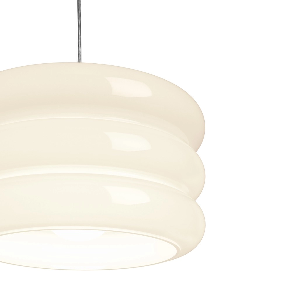Design-Pendellampe Tortora Chrom mit weißem Ø 20 cm