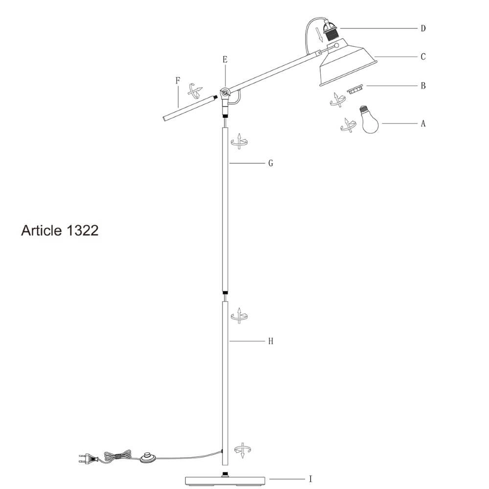 Leselampe Mexlite 130 cm grau Steinhauer 8712746122497