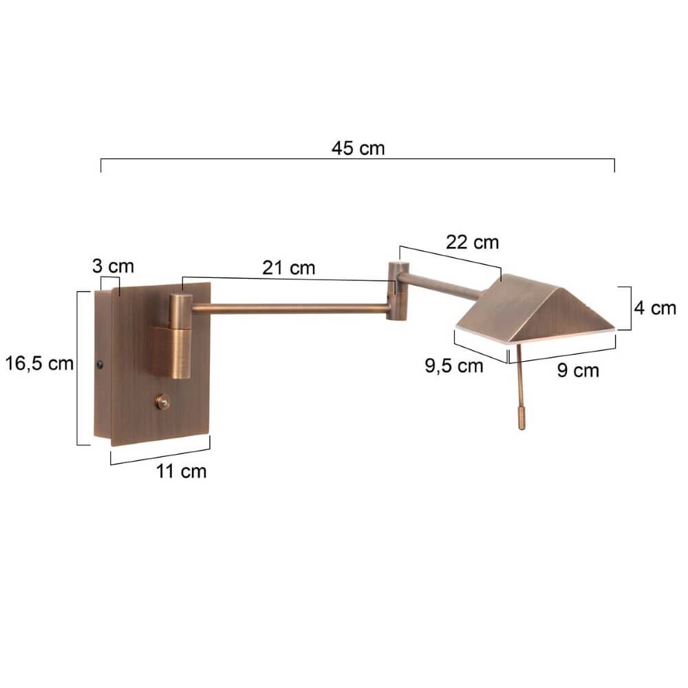 Bronzene Wandleselampe Retina Steinhauer 8712746166026