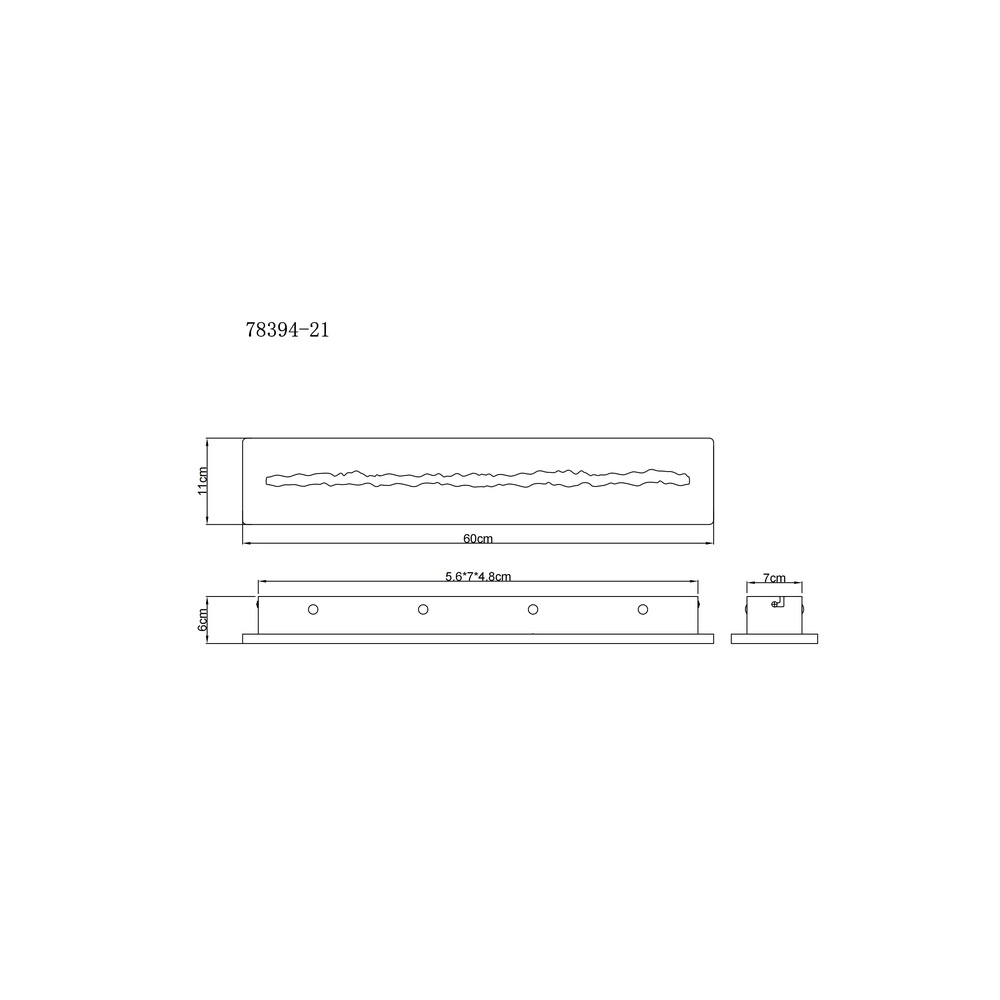 Rechteckige Wandlampe Rojas 60 cm Globo 9007371592685