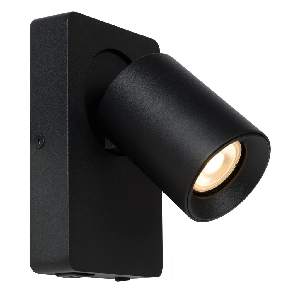 Nachttischlampe Nigel mit USB-Ladepunkt schwarz Lucide 5411212092731
