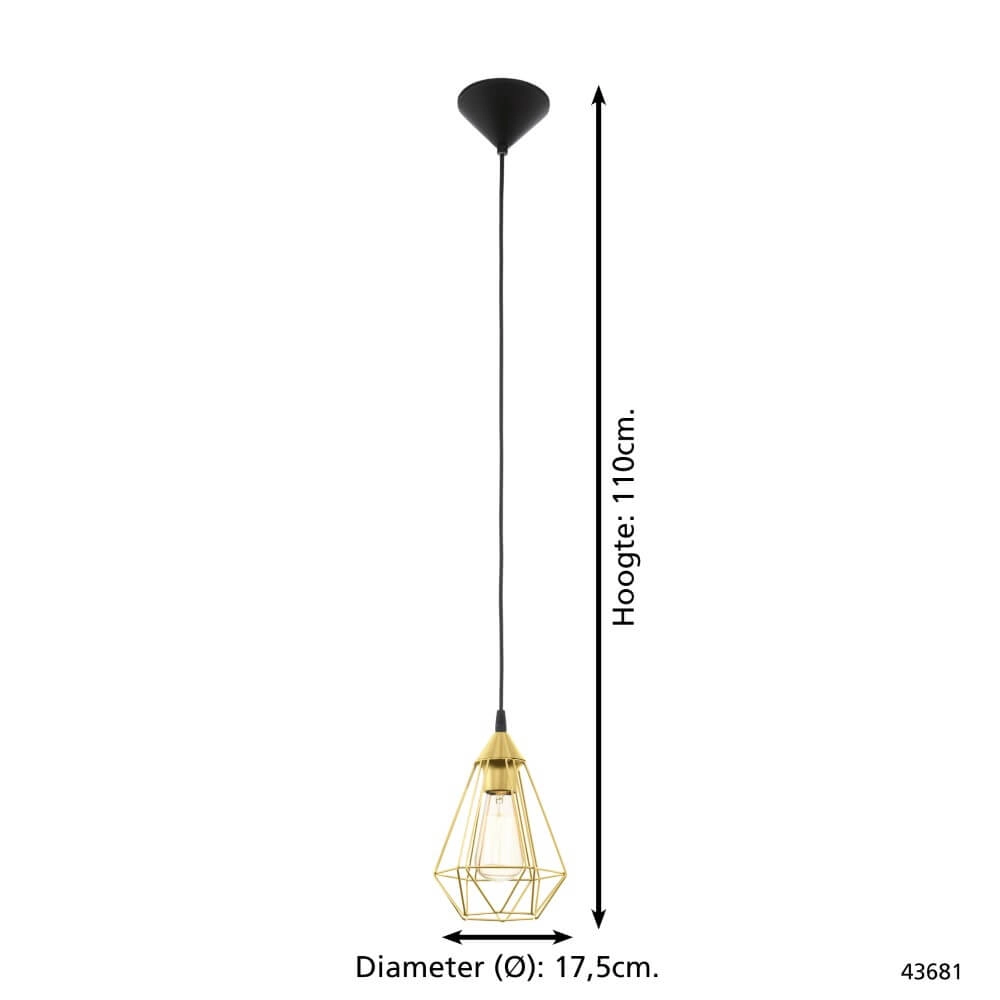 Goldene Hängelampe Tarbes Ø 17,5cm Eglo 9002759436810