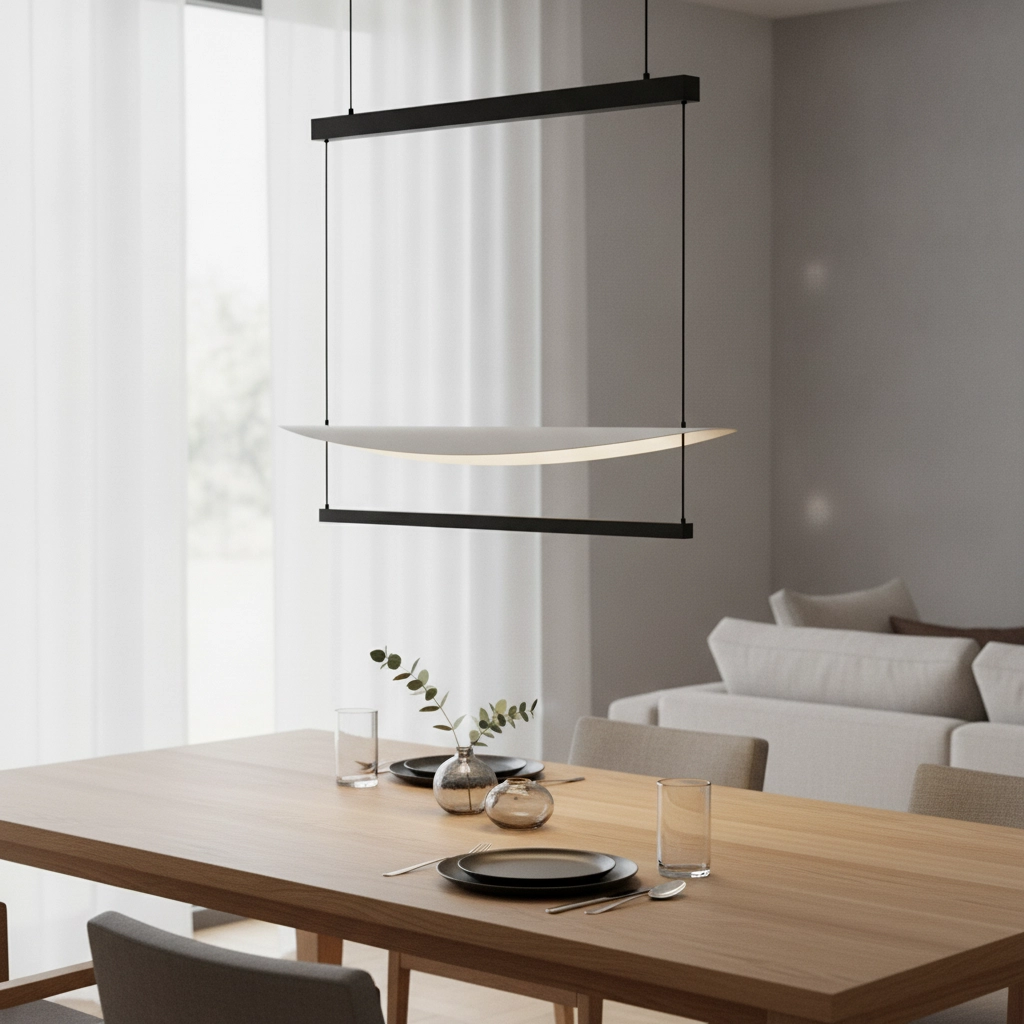 Design-Pendelleuchte Diona oval schwarz mit weiß